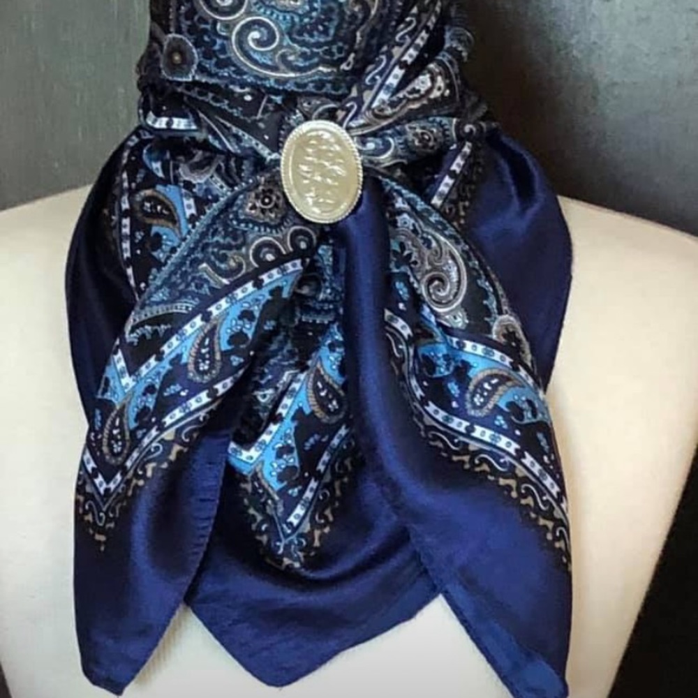 Blue paisley wild rag/scarf.